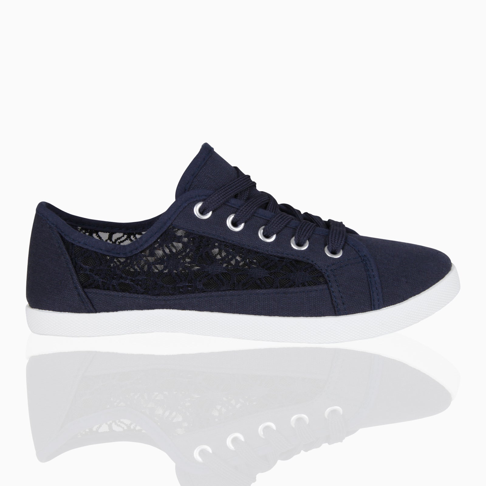 KRISP Crochet Panelled Plimsoll Trainers (3297)